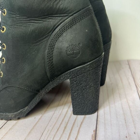Timberland Glancy Earthkeepers Black Leather Heeled Boots - Picture 4 of 12